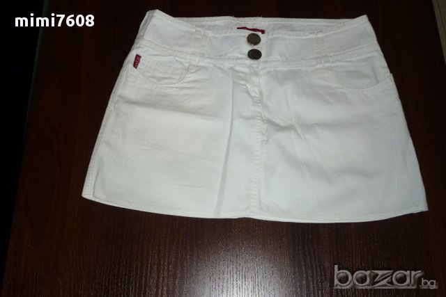 бяла памучна мини пола, снимка 2 - Поли - 11131563