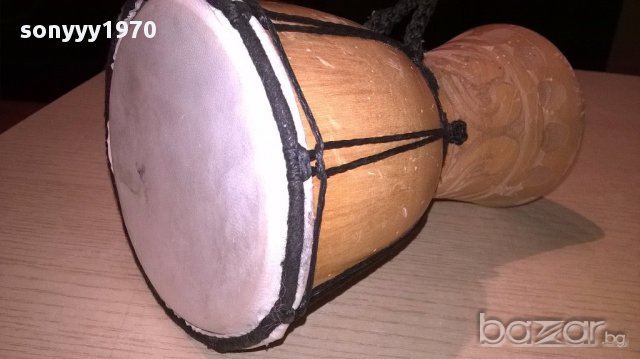 Тарамбука 20х13см-с дърворезба-внос англия, снимка 3 - Ударни инструменти - 16846368