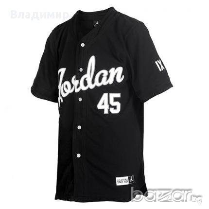 Nike Jordan 45 Бейзболна тениска с къс ръкав и копчета, размер M, снимка 6 - Тениски - 10728715