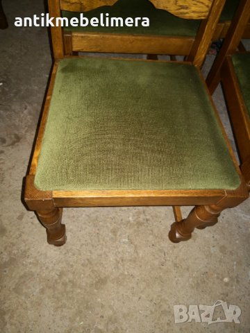 Масивен стол с дамаска от плюш - внос от Европа 4 бр , снимка 3 - Столове - 22378298