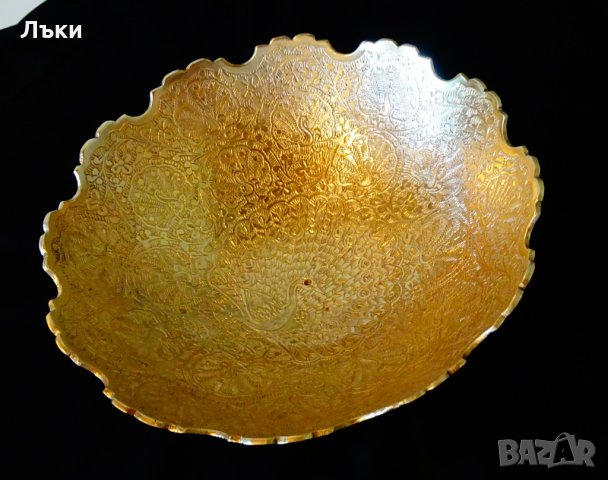 Бронзова фруктиера,салатиера с пауни,780 гр. , снимка 8 - Антикварни и старинни предмети - 25257792