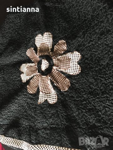 Черна пола с цвете , снимка 4 - Поли - 24953187