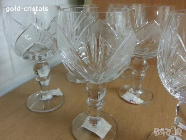  кристални чаши Рамона за вино вода уиски ракия коняк , снимка 9 - Антикварни и старинни предмети - 25654904