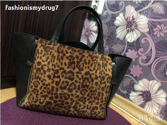Уникална чанта с леопардов принт , снимка 2 - Чанти - 25546656