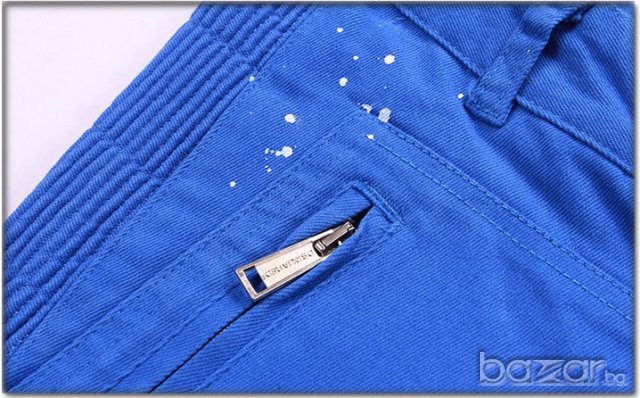 DSQUARED D2 BIKER BLUE PAINTED Мъжки Дънки размер 48 (31 / 32), снимка 6 - Дънки - 6428726