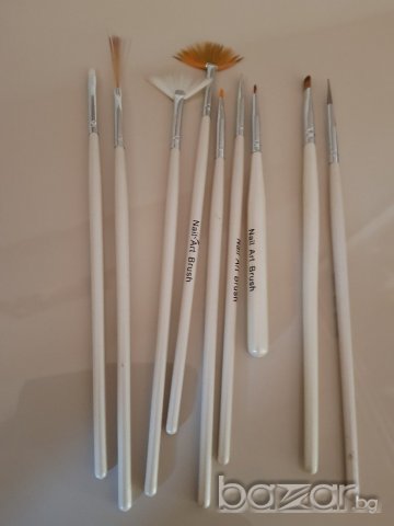 Комплект четки за Nail Art и точкатори , снимка 2 - Комплекти и лотове - 20681515