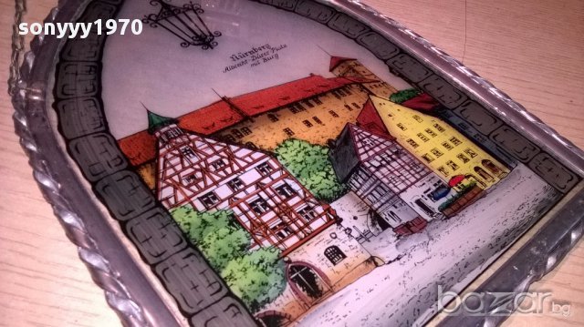 Nurnberg-germany-27х20см-витраж-ретро колекция-внос швеицария, снимка 3 - Антикварни и старинни предмети - 17306077