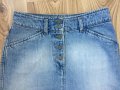 Дамска дънкова пола RIFLE оригинал, size 26 (XS,S), 100%памук, св. синя, НОВА, снимка 2