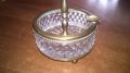 АНТИКА кристал и месинг-ретро пепелник за колекция-14х10см--внос франция, снимка 8