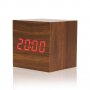 LED дървен часовник куб- Wooden Clockх, снимка 3
