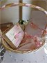 Аксесоари за кръщене в розово и екрю с цвете, снимка 4