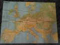 Голяма Стара Автомобилна Карта на Европа/Europa-1974г., снимка 1