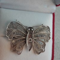 Сребърна брошка пеперуда-5,0гр/925, снимка 3 - Колиета, медальони, синджири - 22927153