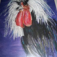 "Рошавият петел" страхотна картина от худ. Десислава Илиева, снимка 9 - Картини - 18093686