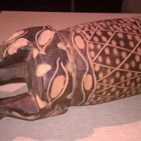 Африканска тарамбука с кожа от антилопа-33х17см-внос швеицария, снимка 2 - Ударни инструменти - 19957662