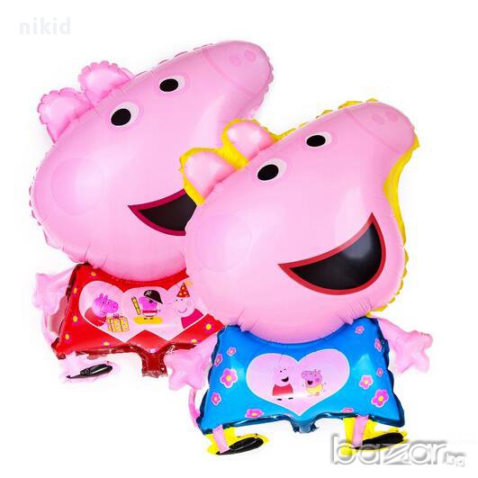 огромен фолио фолиев гигант балон хелий и въздух Пепа Пиг и Джордж peppa pig парти рожден ден, снимка 1
