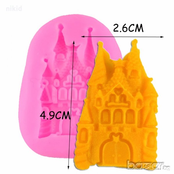 малък приказен замък дворец палат силиконов молд форма украса мъфини фондан торта шоколад и др, снимка 1