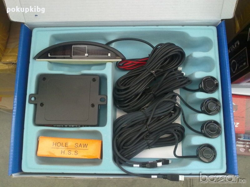 Парктроник с Led дисплей - 4 датчика + звук за кола,камион,бус,каравана, снимка 1