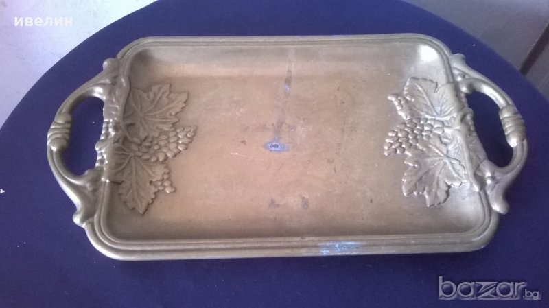 стара бронзова табла,поднос, снимка 1