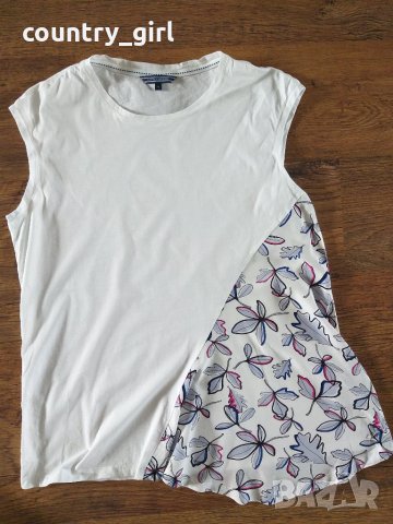 Tommy Hilfiger Top asimmetrico Snow White / Hatty Prt - страхотен дамски потник, снимка 6 - Потници - 26018850