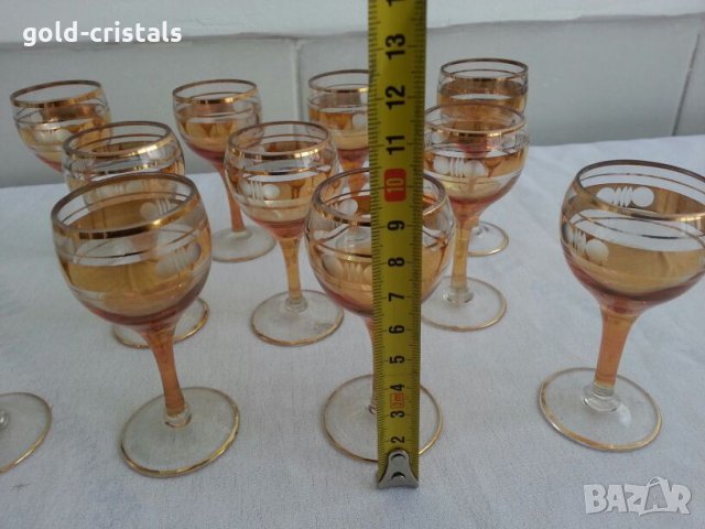 Чаши за ракия с златен кант, снимка 14 - Антикварни и старинни предмети - 22534810