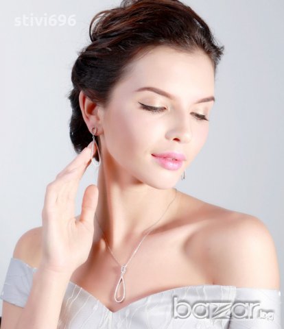 Обеци капка S 925 стерлинг+циркон. , снимка 6 - Обеци - 20322476