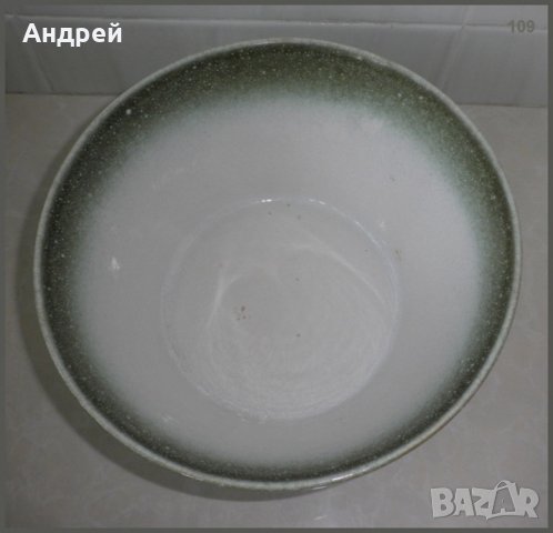 Голяма керамична фруктиера-оцветена в зелено-бяло, снимка 2 - Декорация за дома - 23140866