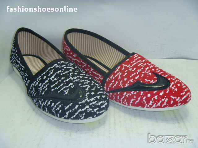 Дам обувки плат червено черно и кука черна, снимка 2 - Кецове - 14317884