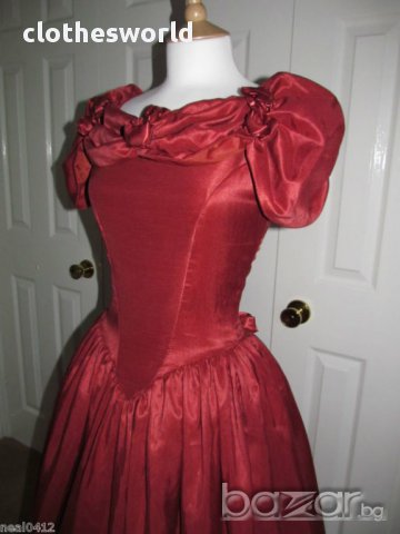 Бална рокля във викториански стил вишнев цвят, снимка 12 - Рокли - 11690479