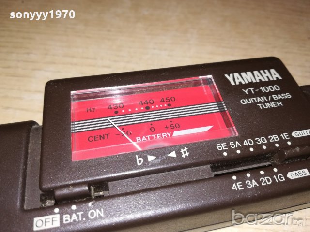 yamaha yt-1000 guitar/bass tuner-внос англия, снимка 2 - Струнни инструменти - 20694315