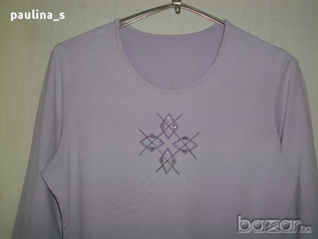 Лилава еластична блуза / голям размер, снимка 3 - Тениски - 14003066