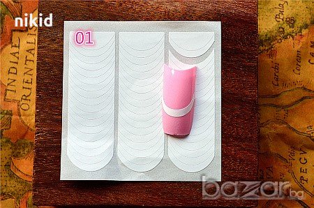 сет 18 вида ФРЕНСКИ МАНИКЮР лепенки за нокти маникюр, снимка 5 - Продукти за маникюр - 19478091