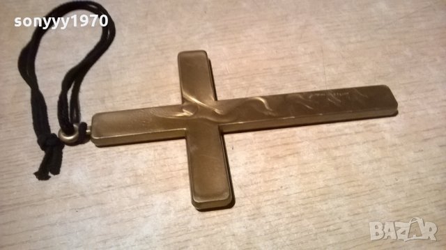 готин алуминиев кръст с въже за носене-23х13см-внос франция, снимка 6 - Колекции - 23167851