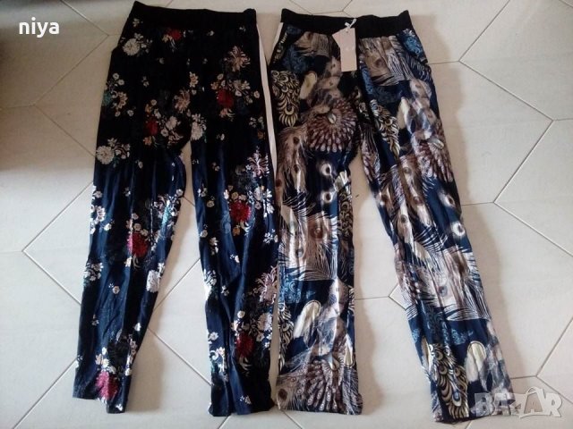 Ефирен панталон със флорални мотиви, снимка 3 - Панталони - 25710260
