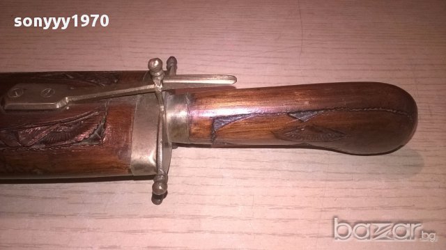 India-ретро колекция-нож и вилица в кания 45см-внос швеицария, снимка 5 - Антикварни и старинни предмети - 17725185