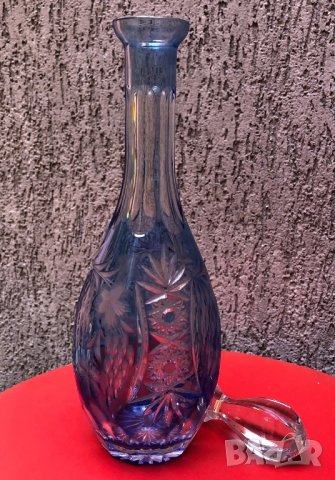 Масивна кристална бутилка-гарафа за алкохол, снимка 8 - Сервизи - 18631217