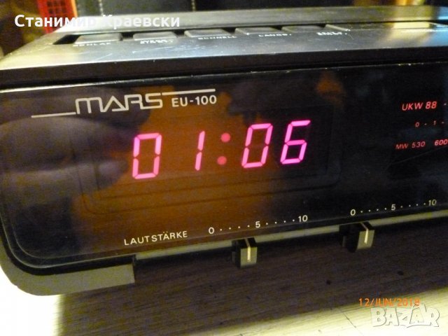 MARS EU-100 Radio clock alarm vintage 80"- финал, снимка 3 - Други - 21843597
