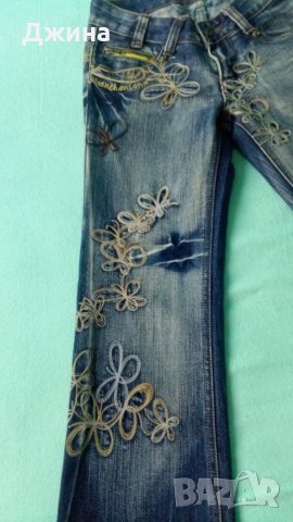 Дамски дънки с бродерия, снимка 3 - Дънки - 24921550