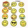 12 или 13 бр Емоджи емотикон The Emoji емблема апликация за дреха дрехи самозалепваща се еможи, снимка 2