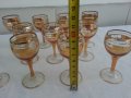 стари стъклени чаши чашки с златен кант, снимка 14