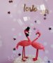 Двойка Фламинго Джентълмен и лейди пластмасови фигурки топери украса за торта и др парти декор, снимка 1 - Други - 25923513
