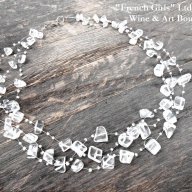 Колие от планински кристал - многоредно, снимка 1 - Колиета, медальони, синджири - 16496278