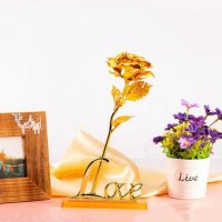 Златна Роза със стойка LOVE Сърце Красив Подарък zlatna roza  , снимка 3 - Други - 20666184
