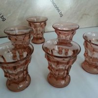 Ретро стъклени чаши цветно стъкло , снимка 6 - Антикварни и старинни предмети - 26193994