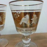 Ретро чаши  с позлата и гравирани , снимка 2 - Антикварни и старинни предмети - 22193385