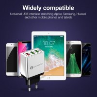 Супер Мощно Тройно USB Универсално Зарядно за Телефон Таблет iPhone iPad Xiaomi Huawei QuickCharge 3, снимка 8 - Оригинални зарядни - 26075279