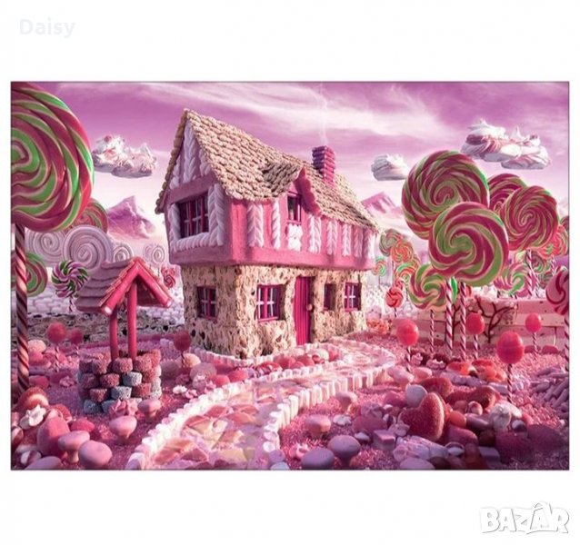 Диамантен гоблен"Розова захарна къщичка", снимка 1