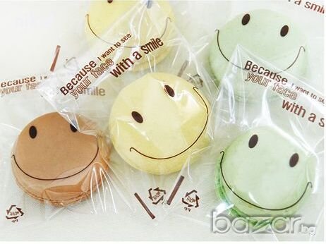  14x13cm smile 35 бр усмивки големи опаковъчни пликчета торбички за дребни сладки ръчна изработка, снимка 1