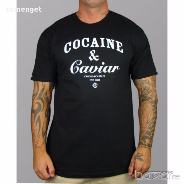 ХИТ! Мъжка тениска COCAINE с CAVIAR дизайн! Бъди различна, поръчай тениска С Твоя Снимка!, снимка 1
