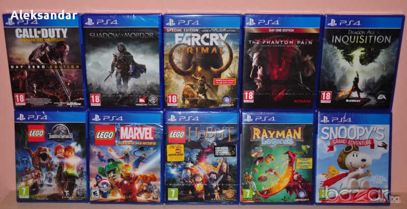 Нови ps4 Rayman,Mordor,Far Cry Primal,Lego marvel,Call duty,Snoopy, пс4, снимка 1